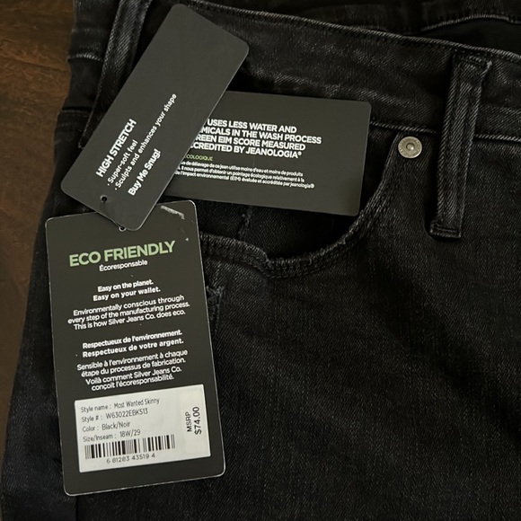 SILVER JEANS Most Wanted Skinny - Distressed Black - Picture 12 of 14